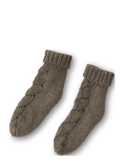 That"s Mine Ardette Knitted Pointelle Socks 19-21 Brown 19-21