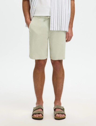 Selected Slmregular Brody Linen Bld Shorts Noos Cream XXL