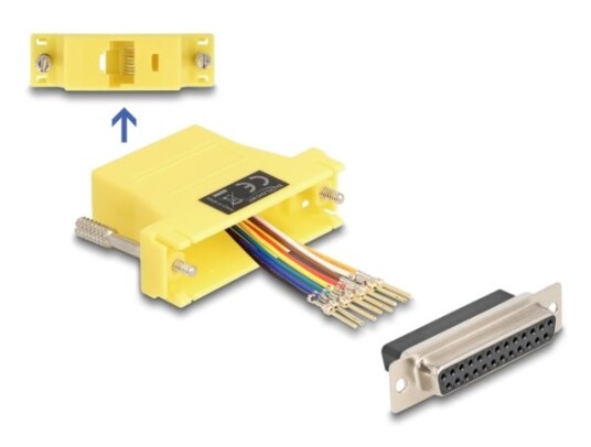 Delock D-Sub 25 Pins Sokkel Til Rj45 Sokkel Monteringssett Gul