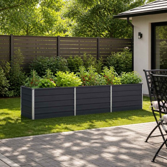 vidaXL Hevet Hagebed Antrasitt 240 x 80 x 55 cm kaldvalset stål