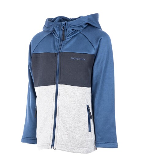 MoveOn  Tinden Fleecejakke m/hette Kids Blue   blue/grey 116/122 6 ÅR