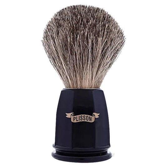 Plisson Shaving Brush, Russian Grey Badger & Black AcrylSize 12
