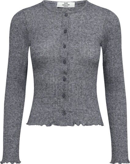 Mads Nørgaard Point Wool Amy Cardigan DARK GREY MELANGE S