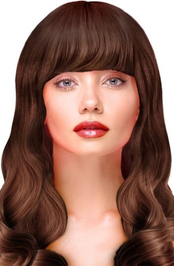 Party Wig Long Wavy Brown Hair