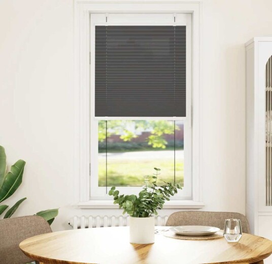 plisségardin sort 55x100 cm Stoff Bredde 54,4 Polyester