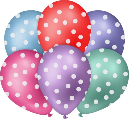 Riethmüller Ballonger Prikker Flerfarget 6-pakning INT996521