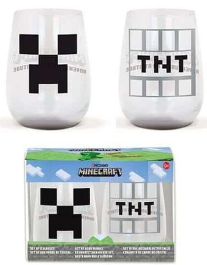 Minecraft Glas Med Sølv Motiv