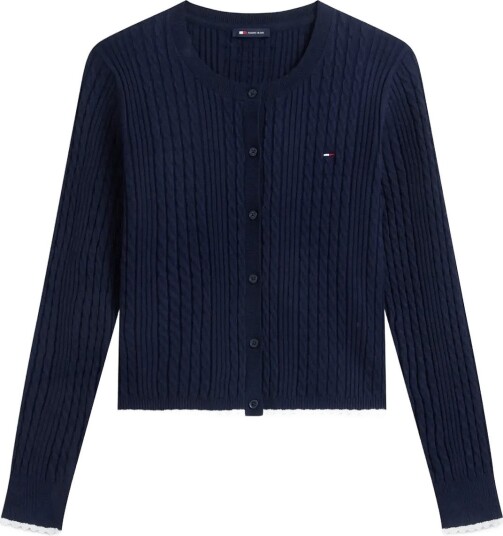 Tommy Jeans Tjw Cable Crew Neck Cardigan Ext Navy XS