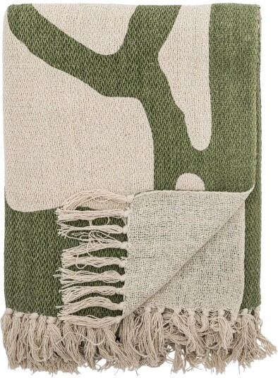Bloomingville Dalmine pledd 130x160 cm Grønn Bloomingville Dalmine pledd 130x160 cm Grønn