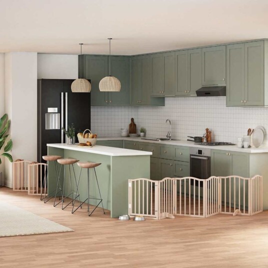 Vidaxl Hundeport Sammenleggbar 12 Paneler 300 cm Poppeltre