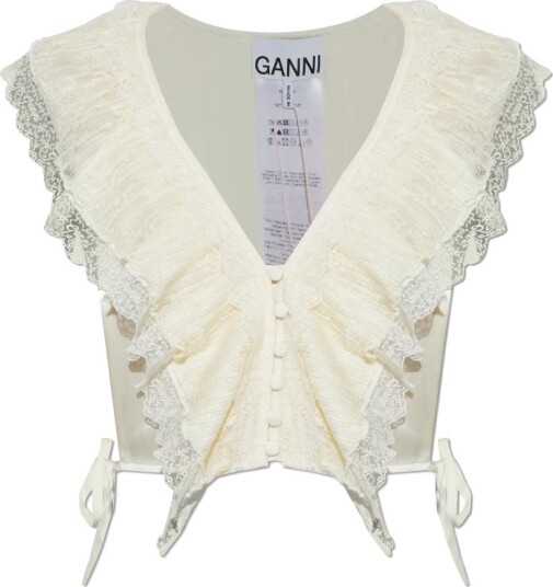 Ganni Dame Topper Beige ONE SIZE, Ganni Dame Topper Beige ONE SIZE,
