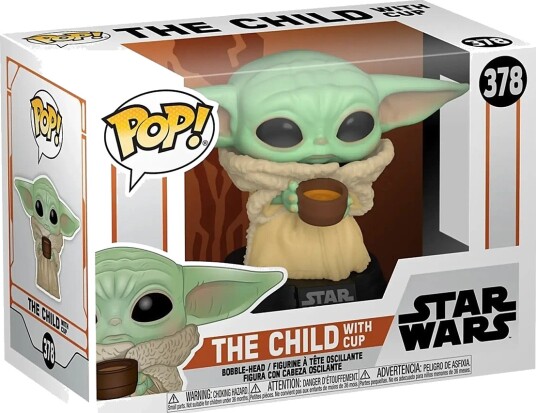 Funko Pop Figur Mandalorian The Child med Kopp Grønn Funko Pop Figur Mandalorian The Child med Kopp Grønn