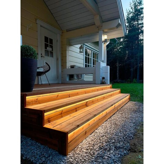 LED stripepakke Terrassebelysning AGGE Vinklet profil 5 m / 3000K / 15 W/m