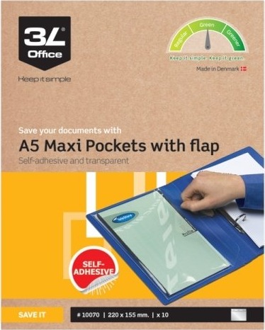 Ekspanderlomme A5 Med Fane 10 Stk - (5 Stk)