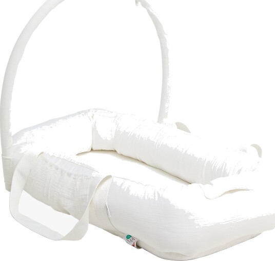 Alice &  Fox ALBA Babynest med Håndtak White Muslin