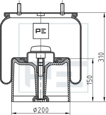Luftbelg fjæring PETERS ENNEPETAL 084.082 74A