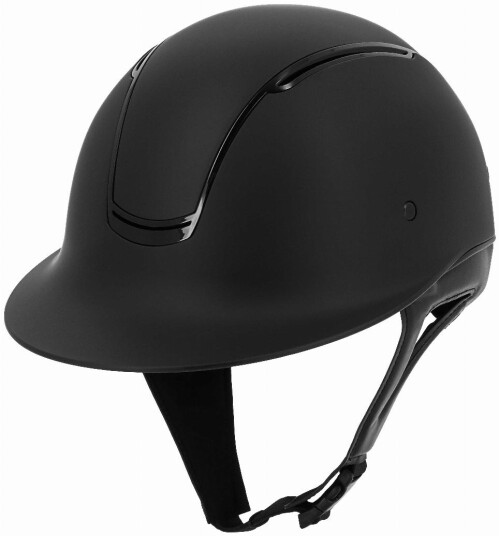 Equithème Soazy Ridehjelm med Solskjerm – Glossy Details Svart/Svart (M)