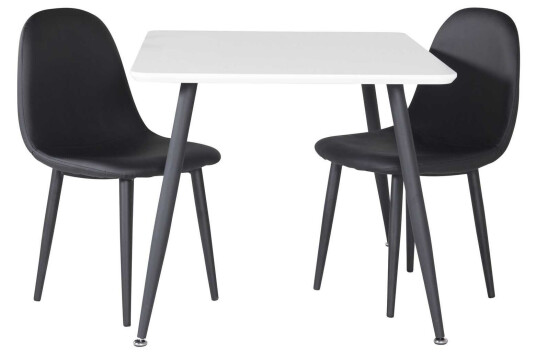 Venture Design Polar & Polar spisegruppe Hvit/svart 2 st stoler & bord 80 x 60 cm