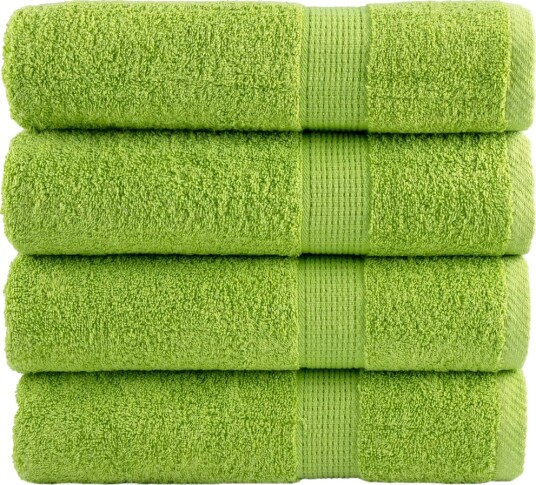 vidaXL Premium dusjhåndklær SOLUND 4 stk eplegrønn 70x140cm 600 g/m2 vidaXL Premium dusjhåndklær SOLUND 4 stk eplegrønn 70x140cm 600 g/m2