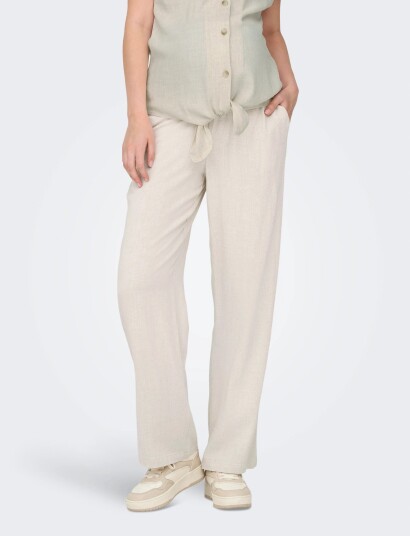 Only Maternity Olmsiesta Mw Pull Up Linen Bl Pant Noos CreaM x 32