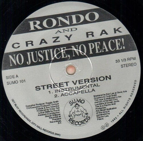 Rondo & Crazy Rak No Justice No Peace LP/Vinyl