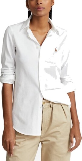 Ralph Lauren Slim Fit Knit Oxford Shirt White Ralph Lauren Slim Fit Knit Oxford Shirt White