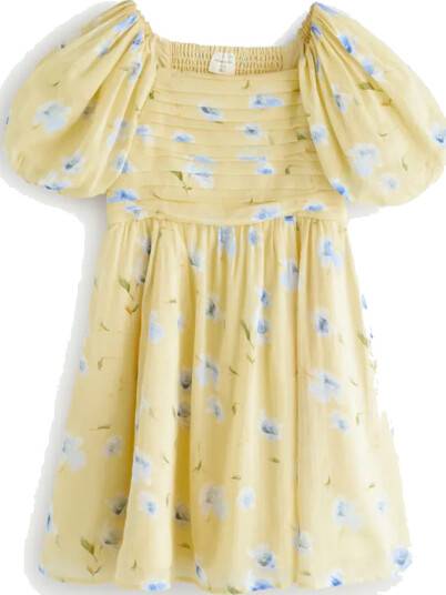 Abercrombie & Fitch Emerson Gauze puff kjole   anise flower (122/128)   122/128