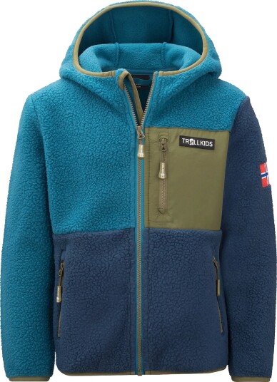 TrollKids Kids Aurlandsfjord Jacket DARK MARINE/MYSTIC BLUE/PINE GREEN 152