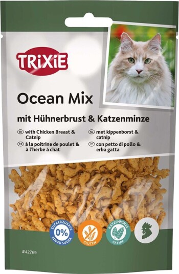 Trixie Ocean Mix Kattegodbit Kyllingbryst & Kattemynte 50g Trixie Ocean Mix Kattegodbit Kyllingbryst & Kattemynte 50g