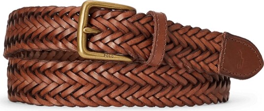 Polo Ralph Lauren Braided Calfskin Belt - POLO SADDLE - L