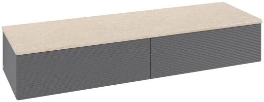 Villeroy & Boch Villeroy & Boch Antao Sideskap 160x50x26,8 cm u/lys Antrasitt/Crème Villeroy & Boch Villeroy & Boch Antao Sideskap 160x50x26,8 cm u/lys Antrasitt/Crème