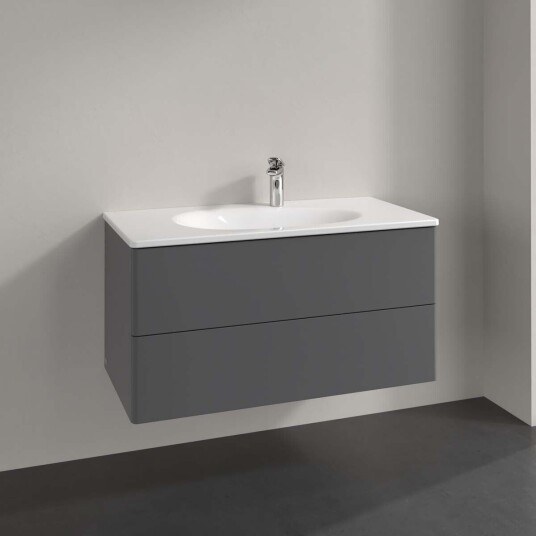 Villeroy & Boch Antao Servantskap med 2 skuffer 98,8x49,6x50,4 cm m/lys Antrasitt Matt Villeroy & Boch Antao Servantskap med 2 skuffer 98,8x49,6x50,4 cm m/lys Antrasitt Matt