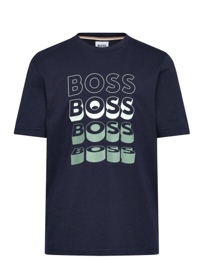BOSS Short Sleeves Tee Shirt Navy 150 BOSS Short Sleeves Tee Shirt Navy 150