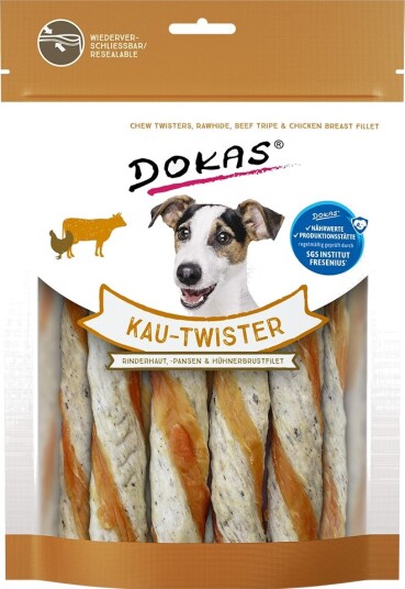 Dokas Tygge Twister Oksehud Vom & Kyllingbryst 200 G