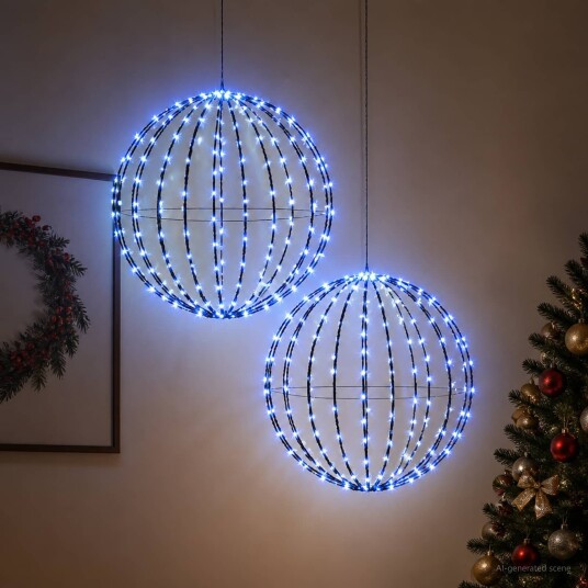 vidaXL Julefiniallys 2 stk. 384 LED-lys Blå Diameter 60 x 63 cm