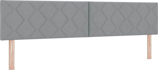 Box Spring Seng med Madrass Lys Grå 200x200 cm Stoff