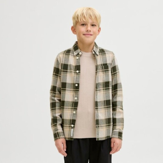 Jack & Jones   Genser Knit Blubarkley Zigzag Simply Taupe   140 | Barn