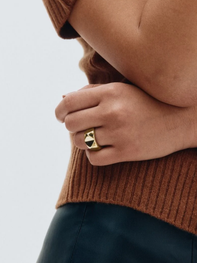 Edblad Peak Rivet Ring Gold Gull S