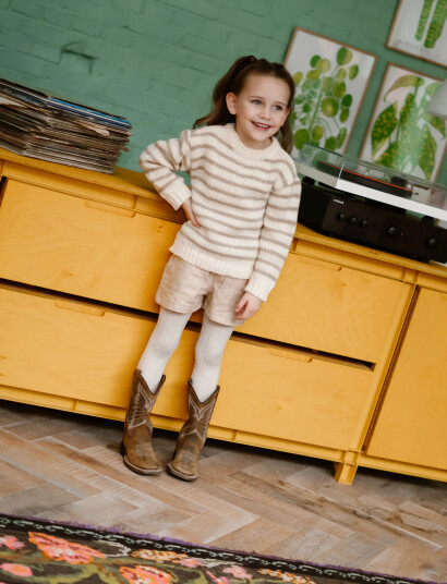 Daily 7 Knitted Sweater Stripe - Cream - 116