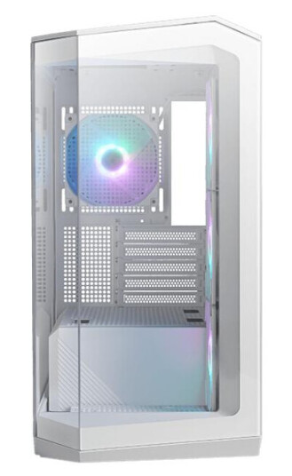 MSI MAG Pano M100R Micro Tower Kabinett Hvit med Panoramaglass