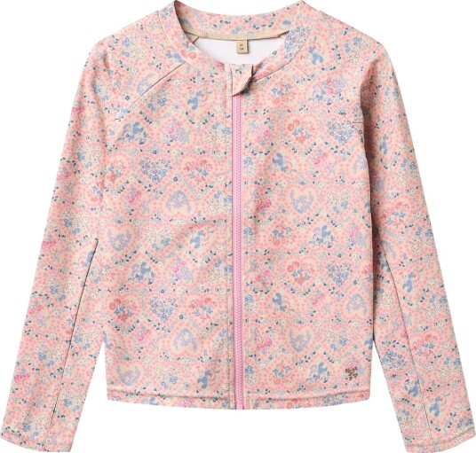 Wheat Badetop Glidelås Ada Rosa Heart Blomster Wheat 7 år 122 Badetøy