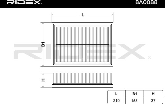 RIDEX 8A0088 Luftfilter