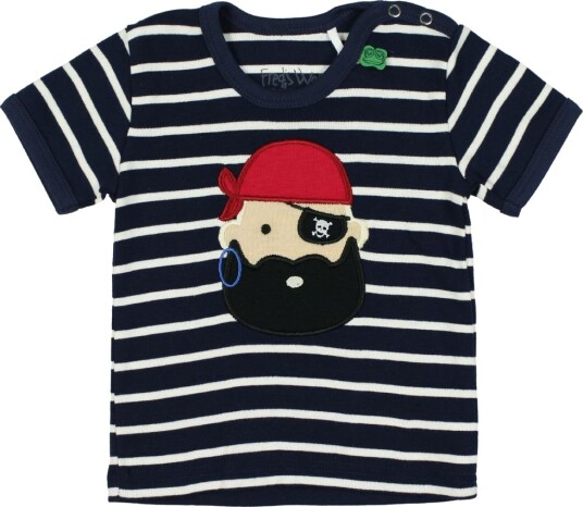Freds World T skjorte   Marine Stripet m. Pirat   Freds World   56   T skjorte   Blå