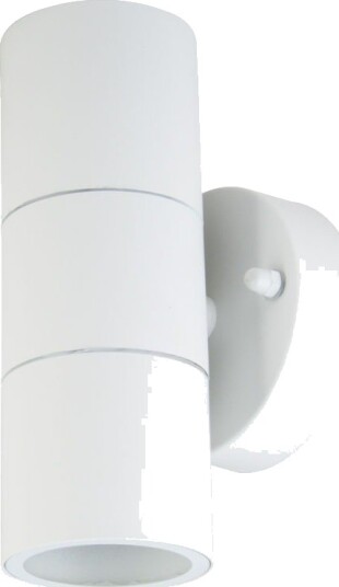 V Tac GU10 Vegglampe 2 veis Rustfritt Stål Hus IP44 Matt Hvit