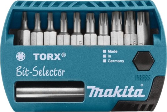 Makita - Spissett For Skrutrekker - 11 Deler - Torx - Lengde: 25 Mm - For Makita Dhp482rtj