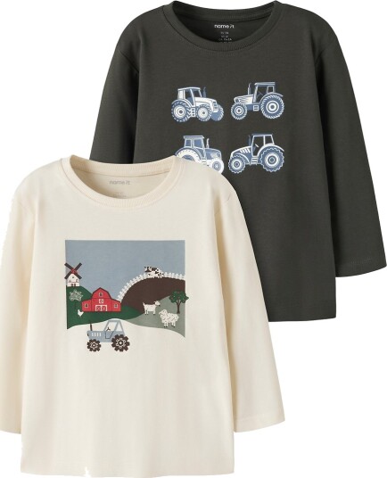 Name It Nmmvictor 2P Ls Nreg Top Khaki green 122 128