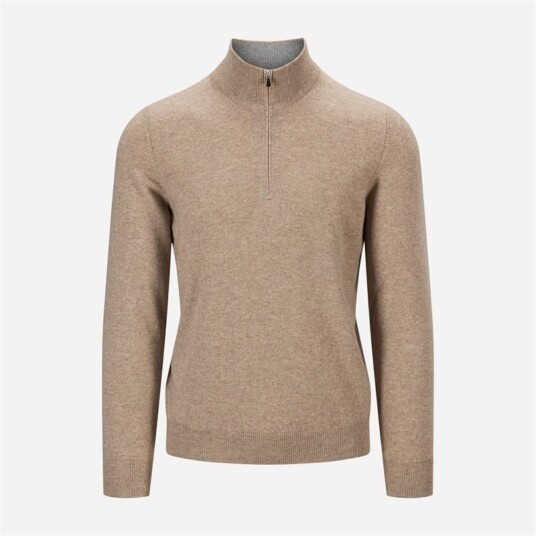 Gran Sasso Halz Zip Wool-Cashmere - Beige 50 Gran Sasso Halz Zip Wool-Cashmere - Beige 50