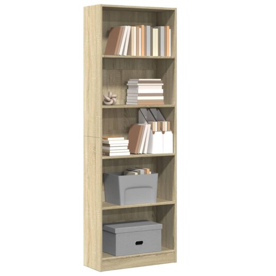 Bokhylle sonoma eik 60x24x176 cm konstruert tre Bokhylle sonoma eik 60x24x176 cm konstruert tre