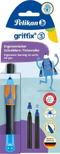 Pelikan Griffix, Tynn Penn, Sort, Blå, Plast, Høyrehendt, Blister Pelikan Griffix, Tynn Penn, Sort, Blå, Plast, Høyrehendt, Blister