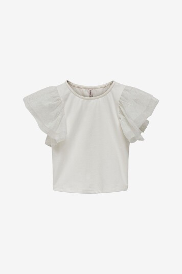 Kids Only Topp kmgSine S/L Glitter Top Jrs Hvit